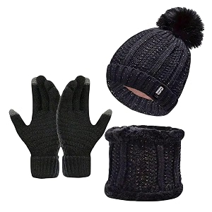 tomorrow winter cap neck warmer scarf with touch gloves set  beanie style  3 piece set - stay warm and stylish this winter