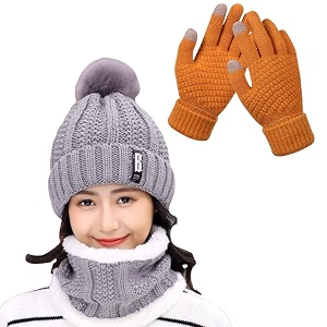 tomorrow winter cap neck warmer scarf with touch gloves set  beanie style  3 piece set - stay warm and stylish this winter