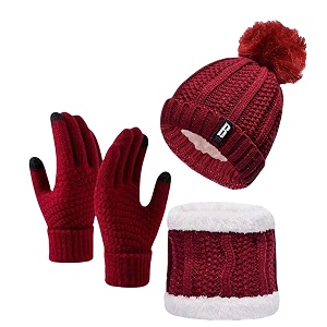 tomorrow winter cap neck warmer scarf with touch gloves set  beanie style  3 piece set - stay warm and stylish this winter