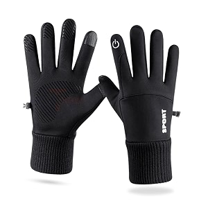tomorrow fashion polyester winter gloves for men amp women winter bike riding gloves winter gloves with touchscreen fingers windproof anti-slip gloves  black