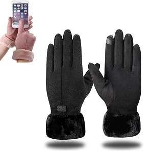 tomorrow women39s winter gloves soft warm touch screen gloves for cold weather windproof covered finger faux fur on the inner for cold weather women cute design plush fur cuff
