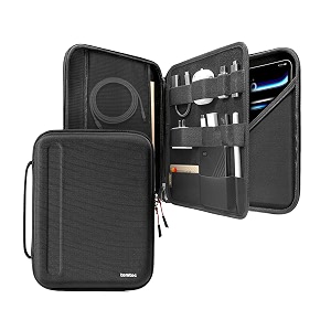 tomtoc portfolio for ipad pro 129-inch 202220212020protective sleeve with accessories pocketcarrying storage bag for ipad penciladapterhubscablesmagic keyboardfits surface pro 123black