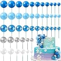 Tondiamo 108 Pcs Ball Cake Toppers, 5 Sizes for Cake Decorating, 43, A