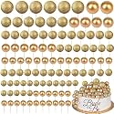 Tondiamo 108 Pcs Ball Cake Toppers, 5 Sizes for Cake Decorating, 16, A