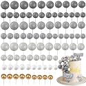 Tondiamo 108 Pcs Ball Cake Toppers, 5 Sizes for Cake Decorating, 23, A