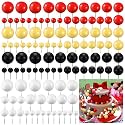 Tondiamo 108 Pcs Ball Cake Toppers, 5 Sizes for Cake Decorating, 35, A