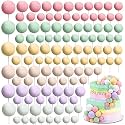 Tondiamo 108 Pcs Ball Cake Toppers, 5 Sizes for Cake Decorating, 28, A