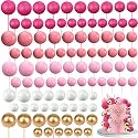 Tondiamo 108 Pcs Ball Cake Toppers, 5 Sizes for Cake Decorating, 12, A
