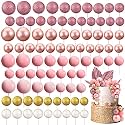 Tondiamo 108 Pcs Ball Cake Toppers, 5 Sizes for Cake Decorating, 22, A