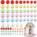 Tondiamo 108 Pcs Ball Cake Toppers, 5 Sizes for Cake Decorating, 8, A