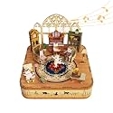 Tonecheer Wooden Music Box Puzzle for Adults,DIY Rotating Music Box Kit 3D Creative Musical Puzzle Crafts Model Building Kits Desk Decor for Teens Kids Birthday Gift (Cats Family)