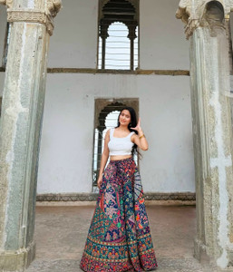 TONGARIYA Floral Print Women Flared Multicolor Skirt