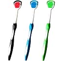 Tongue Brush, Tongue Scraper, Tongue Cleaner, Tongue Scraper Brush, Tongue Cleaner Brush, Tongue Brushes Helps Fight Bad Breath, 3 Tongue Scrapers, 3 Pack (Black &amp; Blue &amp; Green)