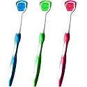 Tongue Brush, Tongue Scraper, Tongue Cleaner, Tongue Scraper Brush, Tongue Cleaner Brush, Tongue Brushes Helps Fight Bad Breath, 3 Tongue Scrapers, 3 Pack (Blue & Green & Red)