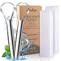 Tongue Scraper (2 Pack), Wide-head Tongue Cleaner with Nice Carrying Box, Easkep 100% Stainless Steel Tongue Scrapers Cleaners, for Men, Women, Adults, Kids�ŒSilver