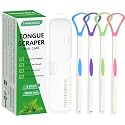 Tongue Scraper Cleaner 100% BPA Free Tongue Scrapers with Travel Handy Case for Adults, Kids, Healthy Oral Care, Easy to Use, Help Fight Bad Breath (4 PACK)