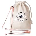Tongue Scraper, Ayurvedic Antimicrobial Tongue Cleaner (Pack Of 2) Made Of Pure Copper For Daily Oral Dental Hygiene Fresh Breath And Health + Cotton Pouch
