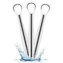 Tongue Scraper Cleaner Surgical Grade Stainless Steel (Pack of 3) - Tongue Cleaner for Adults, Kids, Men & Women - Cure Bad Breath with BPA-Free Metal Tongue Scrapers for Better Dental Hygiene