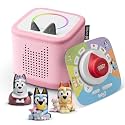 Toniebox 2 Audio Player Speaker Bundle for Kids 3+ with Bluey, Bingo, and Muffin Figurines and Tonieplay Game & Controller - Cloud Pink