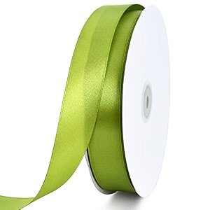 toniful 1 inch x 100yds sage green satin ribbon for crafts gift wrapping