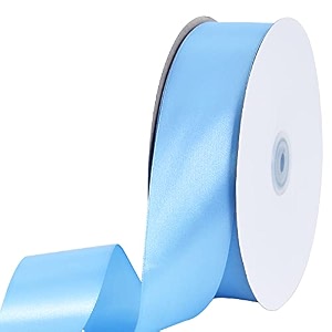 toniful 1-12 inch 40mm x 100 yards sky blue wide satin ribbon solid fabric ribbon for gift wrapping chair sash valentine39s day wedding birthday party decoration hair floral craft sewing