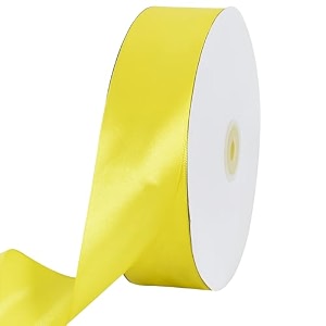 toniful 100 yard light yellow satin ribbon 1-12 inch for gift wrapping