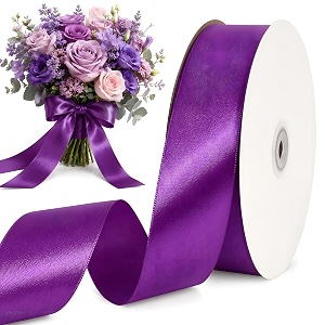 toniful 100 yard dark purple satin ribbon 1-12 inch for gift wrapping