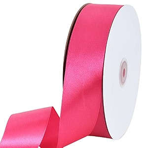 toniful 100 yard hot pink satin ribbon 1-12 inch for gift wrapping
