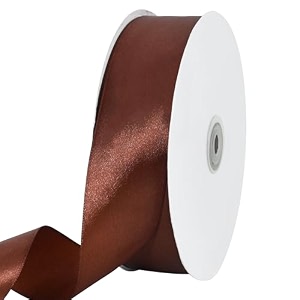 toniful 100 yard brown satin ribbon 1-12 inch for gift wrapping
