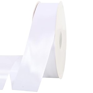 toniful 1-12 inch 40mm x 100 yards white wide satin ribbon solid fabric ribbon for gift wrapping chair sash valentine39s day wedding birthday party decoration hair floral craft sewing