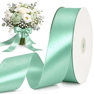 toniful 100 yard teal satin ribbon 1-12 inch for gift wrapping