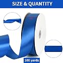 TONIFUL 1-1/2 Inch (40mm) x 100 Yards Royal Blue Wide Satin Ribbon Solid Fabric Ribbon for Gift Wrapping Chair Sash Valentine's Day Wedding Birthday Party Decoration Hair Floral Craft Sewing