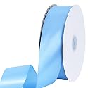 TONIFUL 1-1/2 Inch (40mm) x 100 Yards Sky Blue Wide Satin Ribbon Solid Fabric Ribbon for Gift Wrapping Chair Sash Valentine's Day Wedding Birthday Party Decoration Hair Floral Craft Sewing