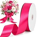 TONIFUL 100 Yard Hot Pink Satin Ribbon 1-1/2 Inch for Gift Wrapping