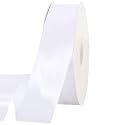 TONIFUL 1-1/2 Inch (40mm) x 100 Yards White Wide Satin Ribbon Solid Fabric Ribbon for Gift Wrapping Chair Sash Valentine's Day Wedding Birthday Party Decoration Hair Floral Craft Sewing