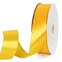 TONIFUL 1-1/2 Inch (40mm) x 100 Yards Yellow Wide Satin Ribbon Solid Fabric Ribbon for Gift Wrapping Chair Sash Valentine's Day Wedding Birthday Party Decoration Hair Floral Craft Sewing