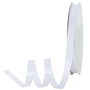 toniful 12 inch x 100yds white satin ribbon thin solid fabric ribbons for invitation gift wrapping bows craft making floral bouquets valentine39s day wedding party decoration