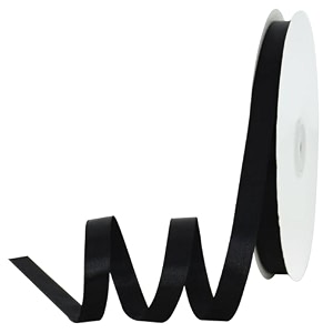 toniful 12 inch x 100yds black satin ribbon thin solid fabric ribbons for invitation gift wrapping bows craft making floral bouquets valentine39s day wedding party decoration