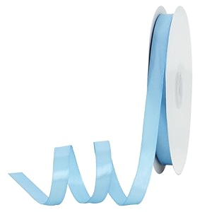 toniful 12 inch x 100yds sky blue satin ribbon thin solid fabric ribbons for invitation gift wrapping bows craft making floral bouquets valentine39s day wedding party decoration