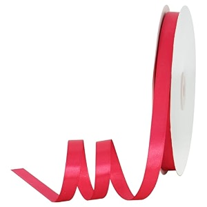 toniful 12 inch x 100yds rose red satin ribbon thin solid fabric ribbons for invitation gift wrapping bows craft making floral bouquets valentine39s day wedding party decoration