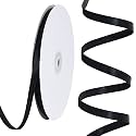 TONIFUL 100 Yards 1/4 Inch Black Satin Ribbon Thin Gift Wrapping Ribbon