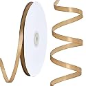 TONIFUL 100 Yards 1/4 Inch Gold Satin Ribbon Thin Gift Wrapping Ribbon