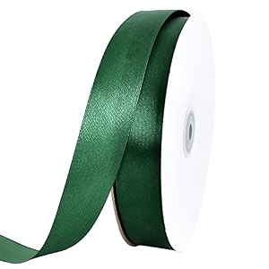 toniful 1 inch x 100yds dark green satin ribbon for crafts gift wrapping