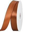 TONIFUL 1 Inch x 100yds Copper Brown Satin Ribbon, Thin Solid Color Satin Ribbon for Gift Wrapping, Crafts, Hair Bows Making, Wedding Party Decoration, Invitation Cards, Floral Bouquets, Christmas
