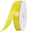 TONIFUL 1 Inch x 100yds Light Yellow Satin Ribbon for Crafts, Gift Wrapping