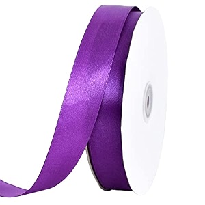 toniful 1 inch x 100yds dark purple satin ribbon for crafts gift wrapping