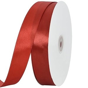 toniful 1 inch x 100yds rust satin ribbon for crafts gift wrapping