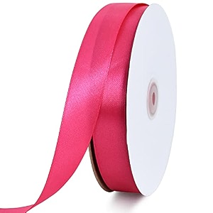 toniful 1 inch x 100yds hot pink satin ribbon for crafts gift wrapping