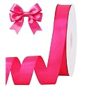 TONIFUL 1 Inch x 100yds Hot Pink Satin Ribbon for Crafts, Gift Wrapping