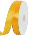 TONIFUL 1 Inch x 100yds Yellow Satin Ribbon for Crafts, Gift Wrapping